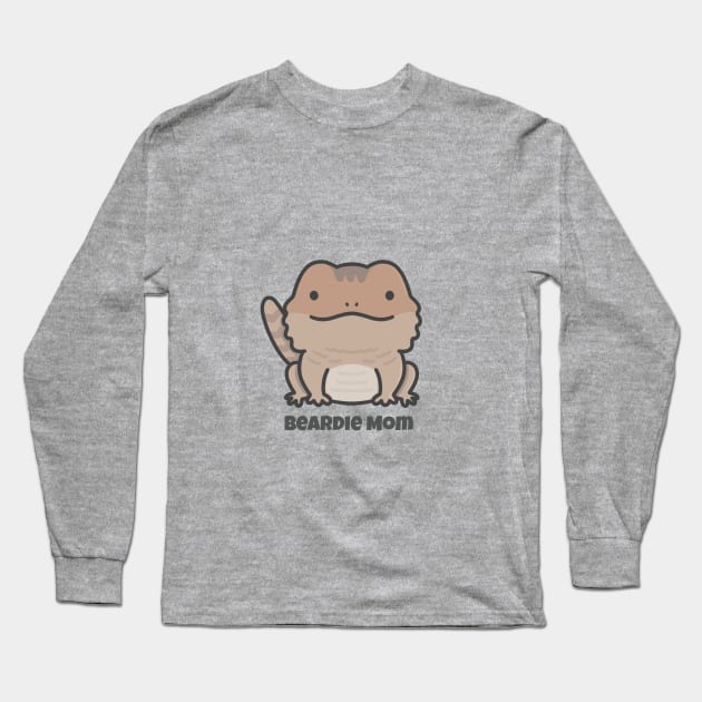 Brown Bearded Dragon Mom Long Sleeve T-Shirt by pbanddoodles